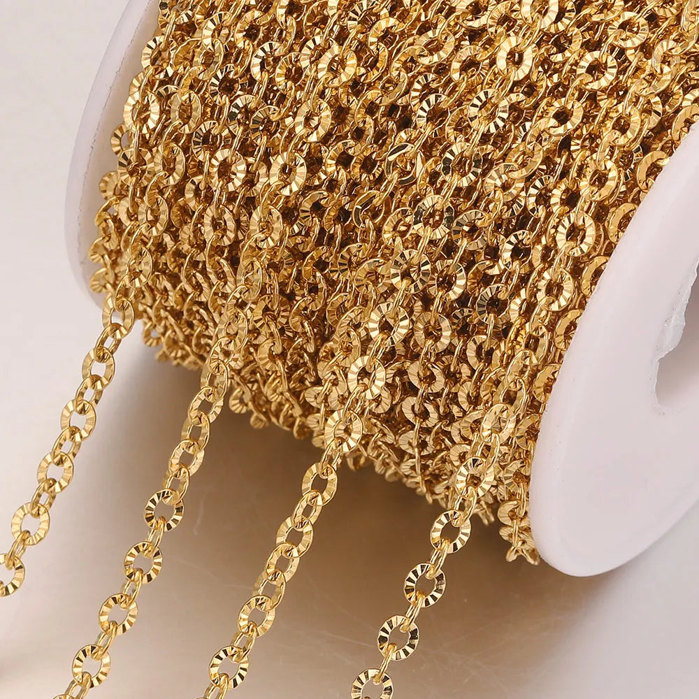 2m Lot Stainless Steel O Shape Oval Gold Chain for Jewelry