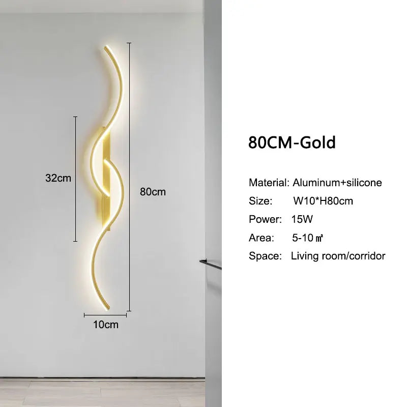 Indoor LED Wall Lights Modern Wall Sconces for Bedroom and Corridor Black Gold White Finish Stylish Indoor Lighting