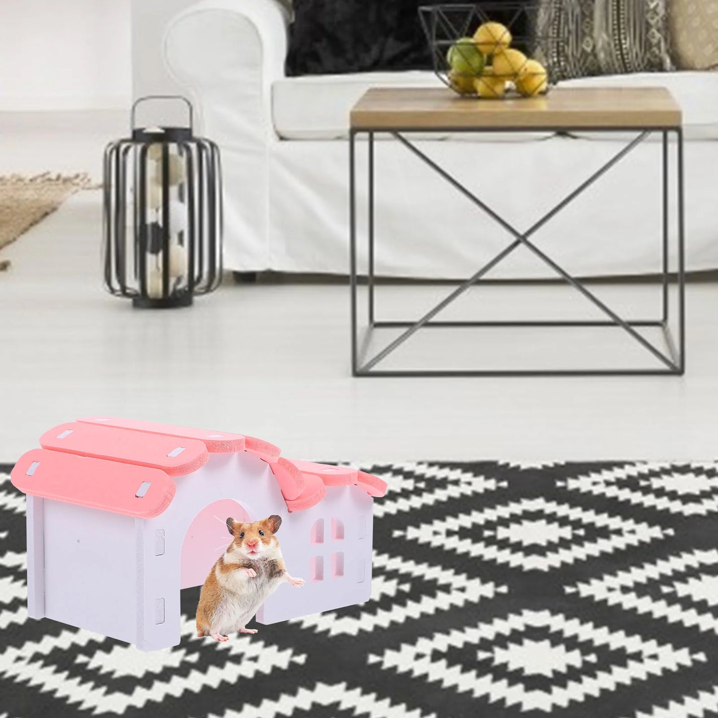 Hamster Maze House PVC Hamster Hideout Hamster Sleeping Hut Guinea Pig Cottage Hamster Cage Accessories Small Pet Cage