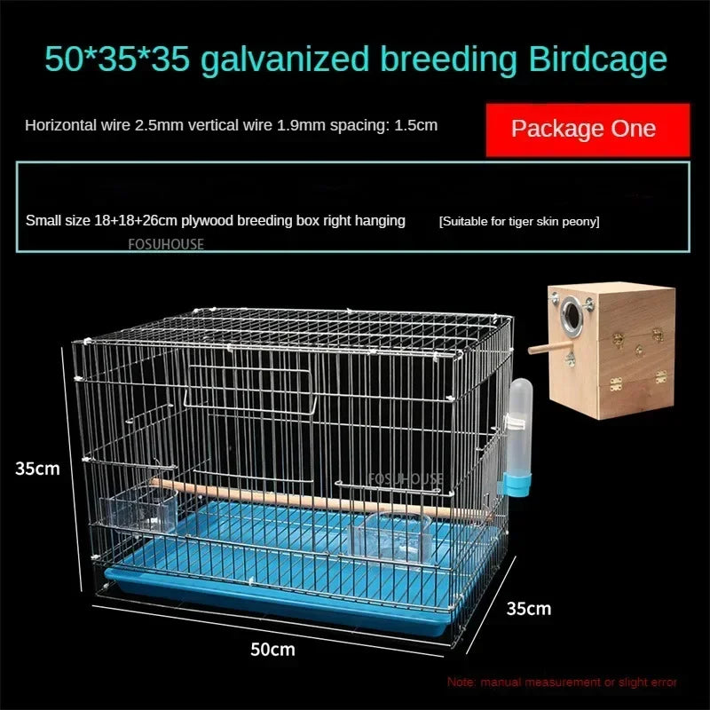 Garden Outdoor Portable Cage Thick Iron Birdcage Large Electroplating Starling Breeding Cage Budgie Bird Cage Bird Accessories W