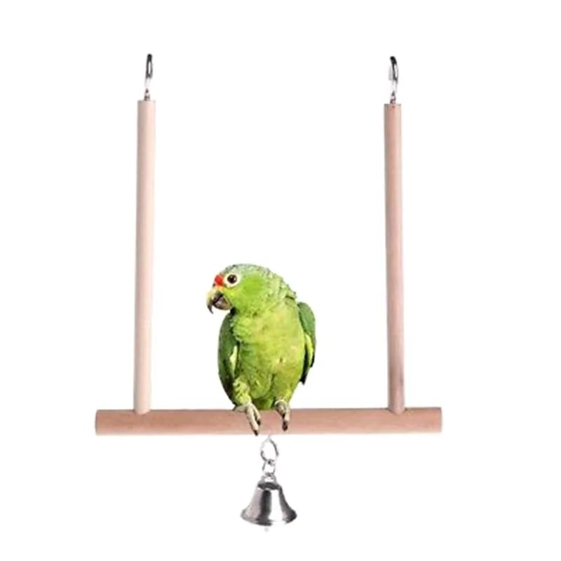 Bird Mirror Wooden Interactive Play Toy With Perch For Small Parrot Budgies Parakeet Cockatiel Conure Lovebird Cage Accessories