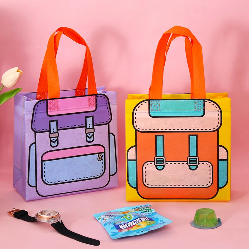 StoBag Eco-Friendly Cartoon Gift Wrapping Tote Bag for Kids Birthday Parties Ideal for Candy Toys Stationery and More