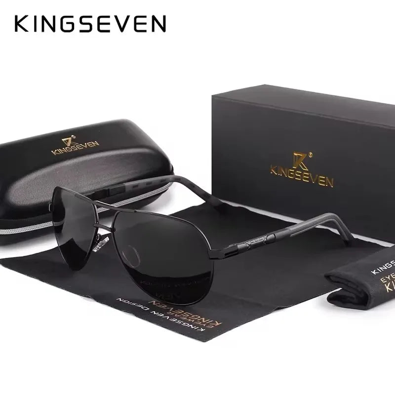 KINGSEVEN Classic Pilot Sunglasses Polarized UV400 Large Frame