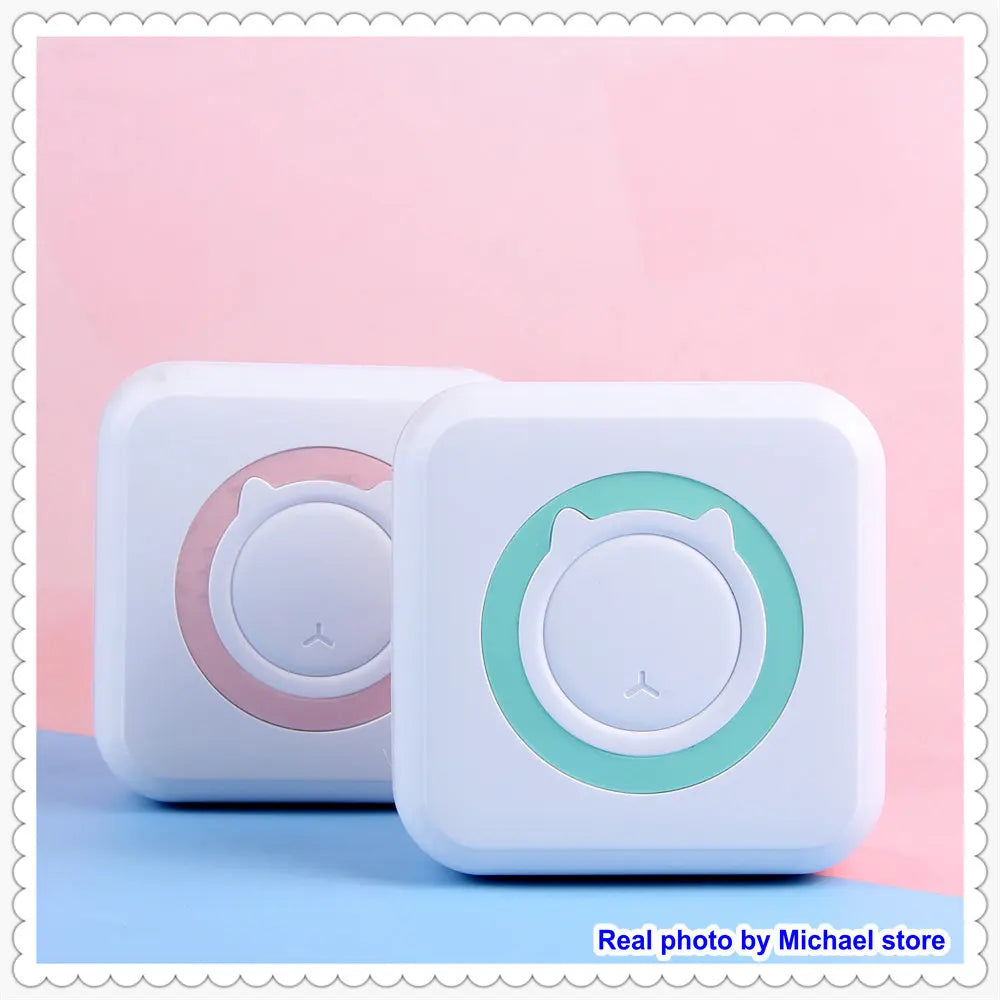 Portable Mini Thermal Printer Wirelessly BT 203dpi Photo Label Memo Printing with USB Cable