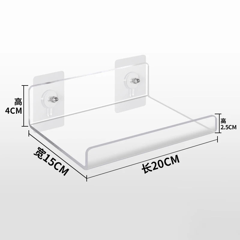 Invisible Acrylic Floating Wall Ledge Shelf for Kids Bookshelves and Bathroom Storage