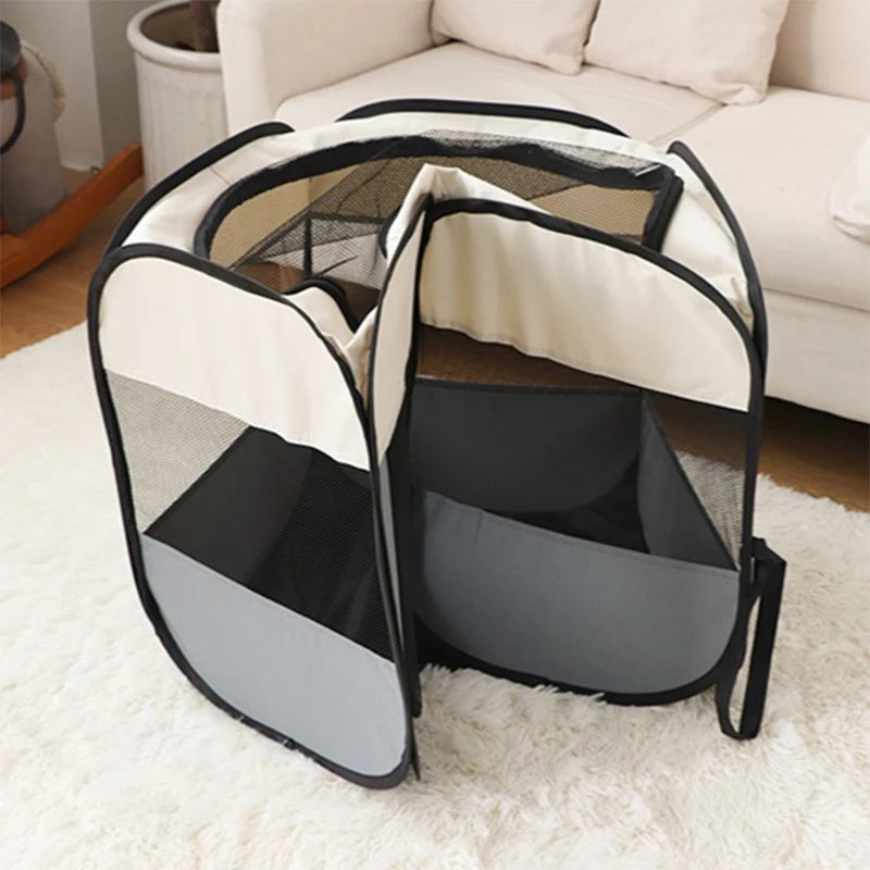 Foldable Cat Tent Portable Pet House Outdoor Travel Pet Cage Cat/Dog Fence With Mesh Top and Window Kennels