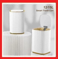 Automatic Sensor Trash Can 7L 9L Stylish Roman Striped Design Hands-Free Induction Garbage Bin for Kitchen and Bathroom