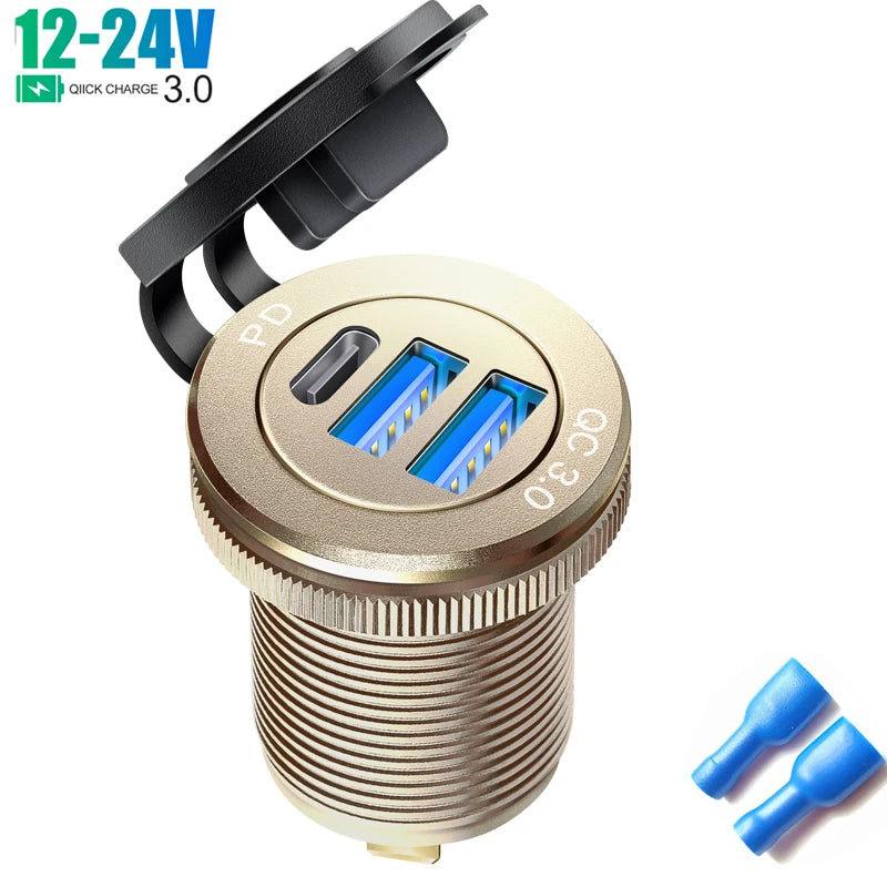 Type C Built-in USB Car Outlet 3.0 Fast Charging QC3.0 Adapter for Audi A1 A3 A4 A5 A6 A7 A8