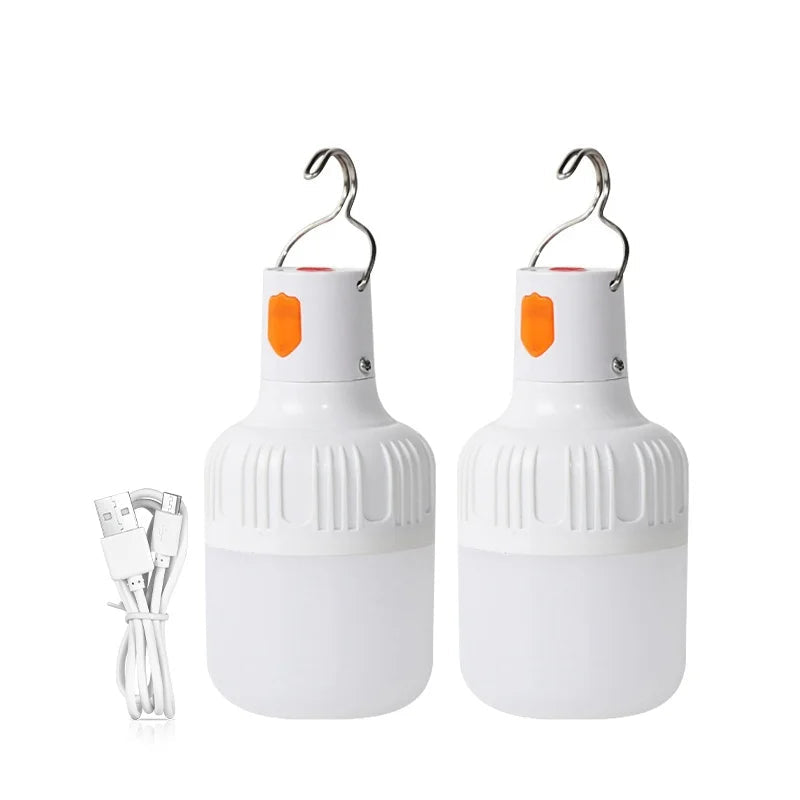 2pcs Rechargeable LED Emergency Portable Lights for Camping