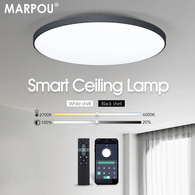 MARPOU Smart Ceiling Lamp LED Dimmable Light with Remote