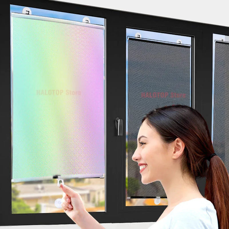 Universal Roller Blinds Suction Cup Sunshade Blackout Curtain