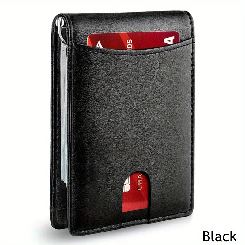 Synthetic Leather Slim Smart Wallet for Men RFID Blocking