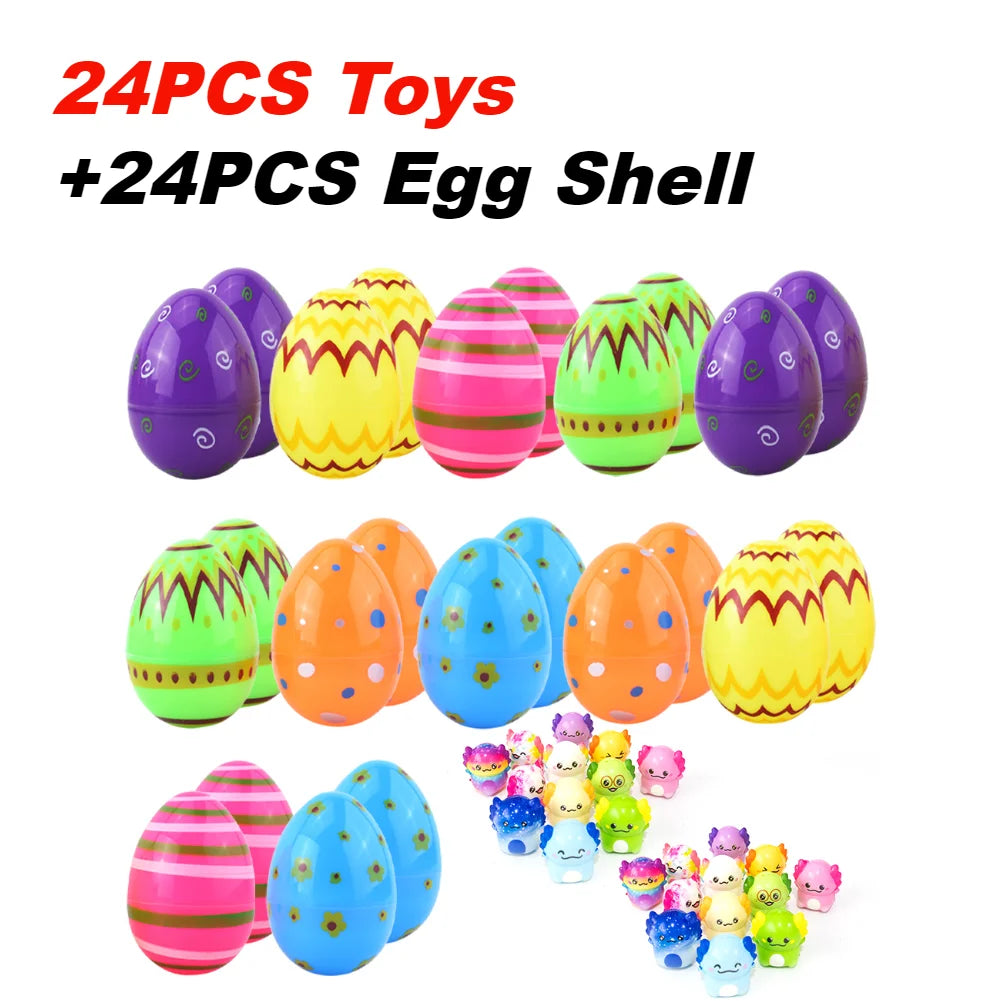 12/20/24/48Pcs Prefilled Easter Eggs with Plush Toys for Kids