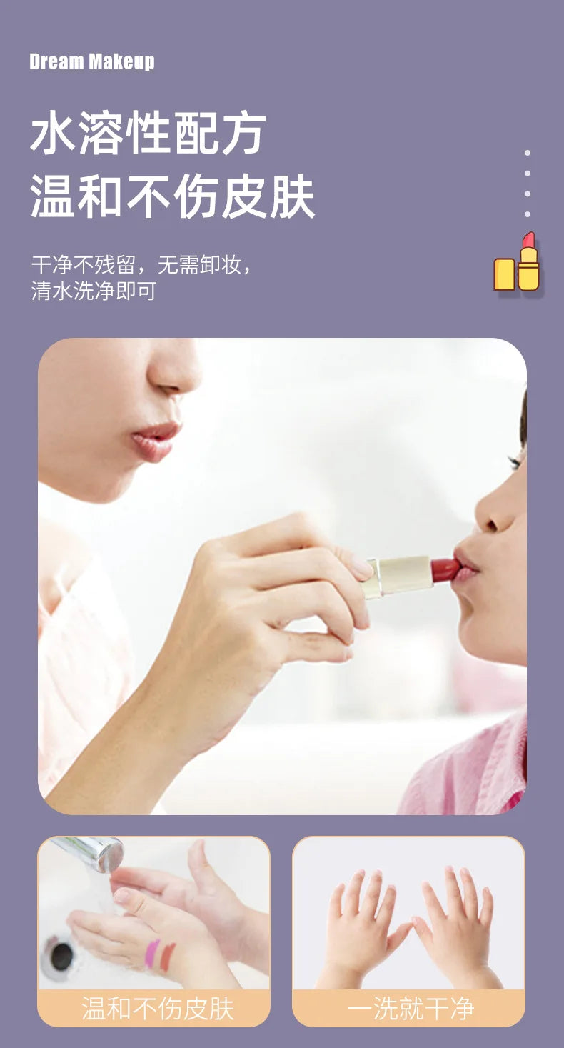 Kids Washable Makeup Kit for Girls Safe Real Cosmetics Set for Toddlers Princess Birthday Gift Toy