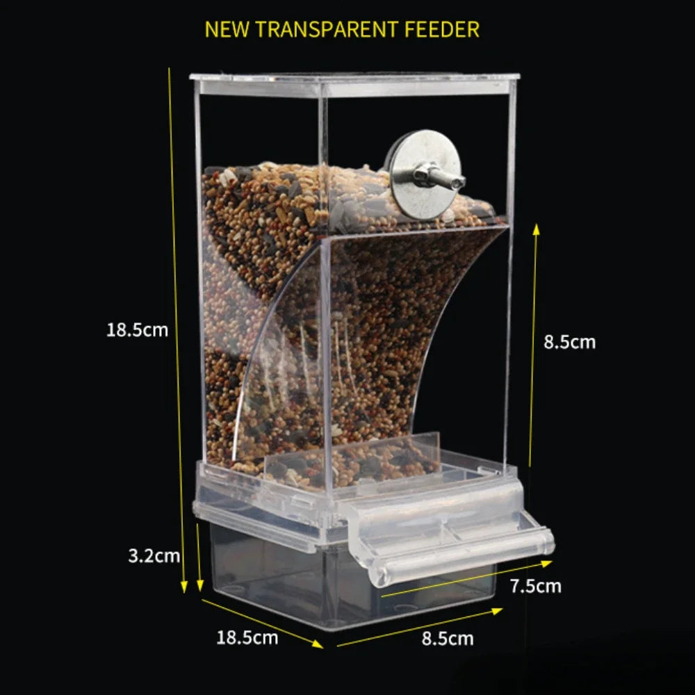 Bird Feeder Automatic Dispenser Anti-Splash Dust Dispensing Feeder Box for Small and Medium Parakeets Bird Cage Accessories