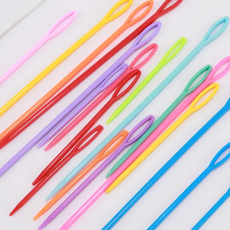 30 PCs Mixed Color Plastic Knitting Needles Crochet Hooks for DIY Sweater Weaving Tools