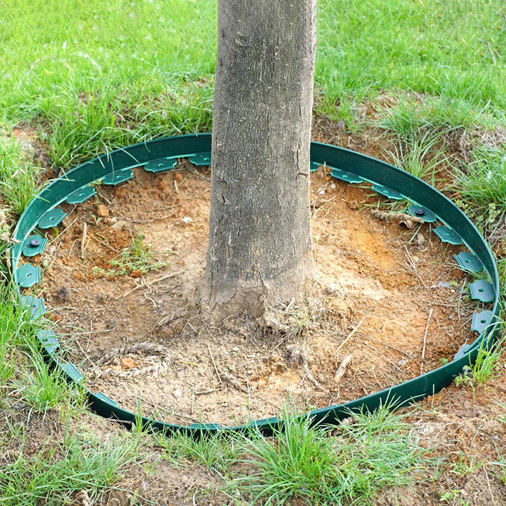 10M Plastic Garden Edging Border Kit with 30 Anchoring Spikes for Easy Installation and Durable Landscape Design