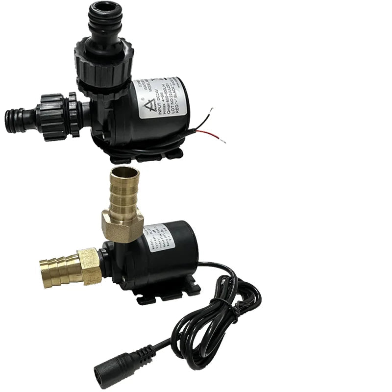 Bomba de refuerzo sumergible con motor sin escobillas, 12 V, alto voltaje, súper silenciosa, CC 24 V, elevación de 5 m, 800 l/h, unión rápida