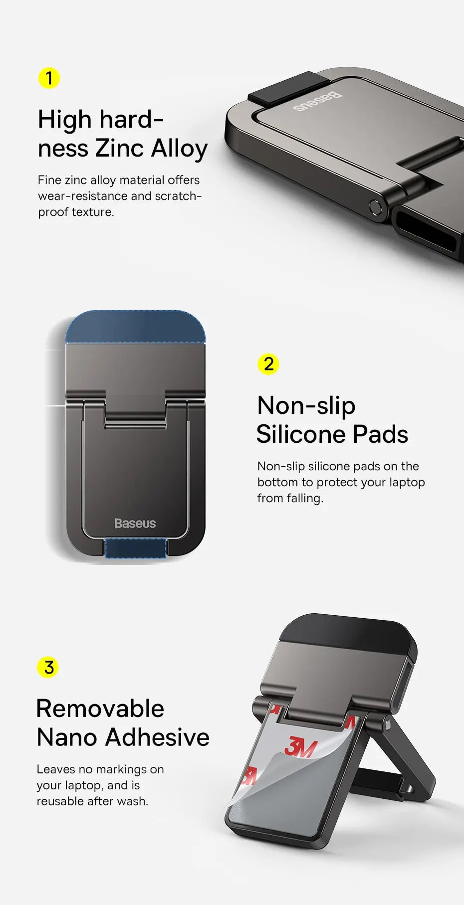 Baseus Foldable Laptop Stand Adjustable Riser Cooling Bracket