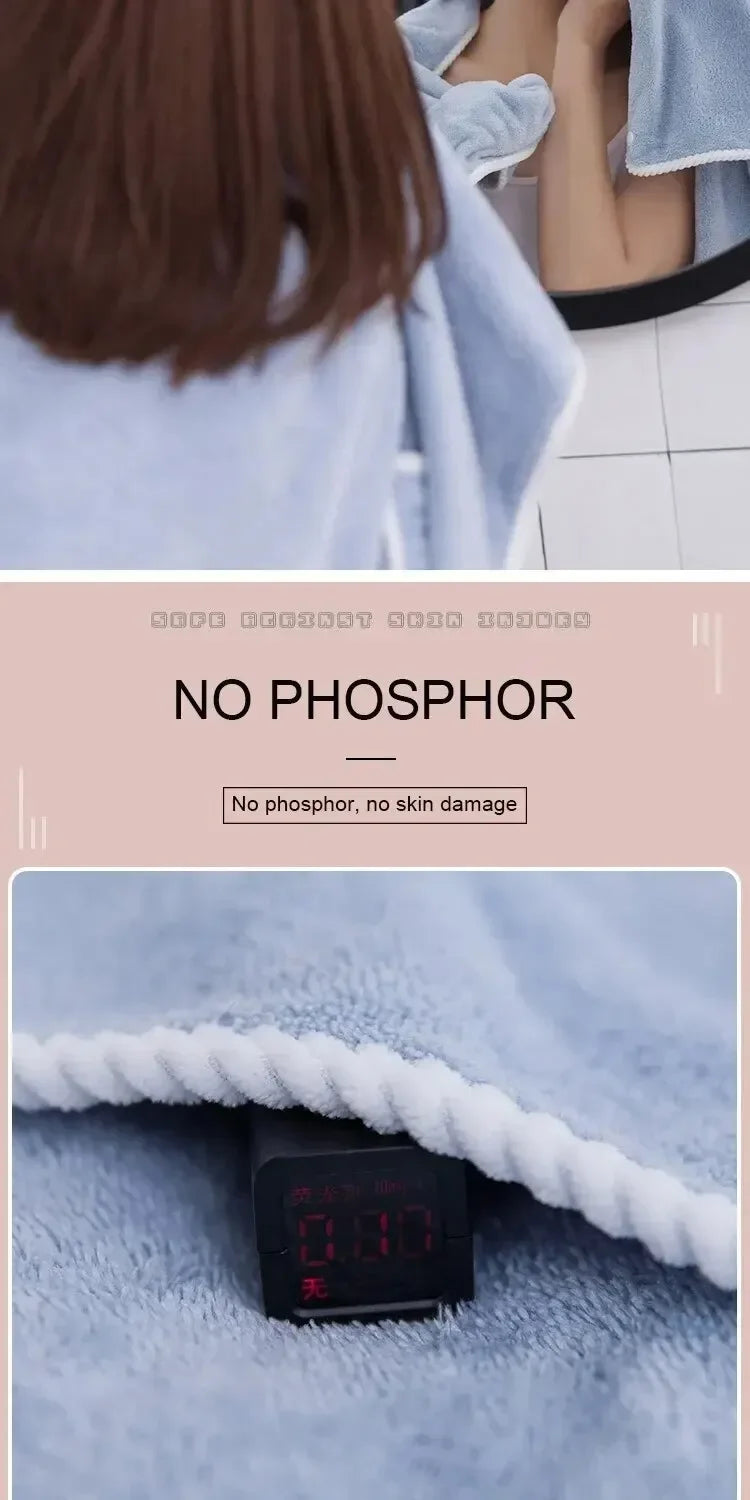 Womens Bath Towels Girls Wearable 140x85 Fast Drying Bathrobe