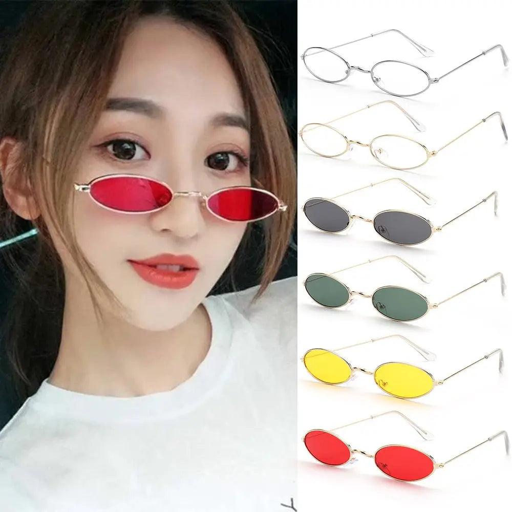 Retro Small Oval Sunglasses Vintage Shades for Men Women 2023