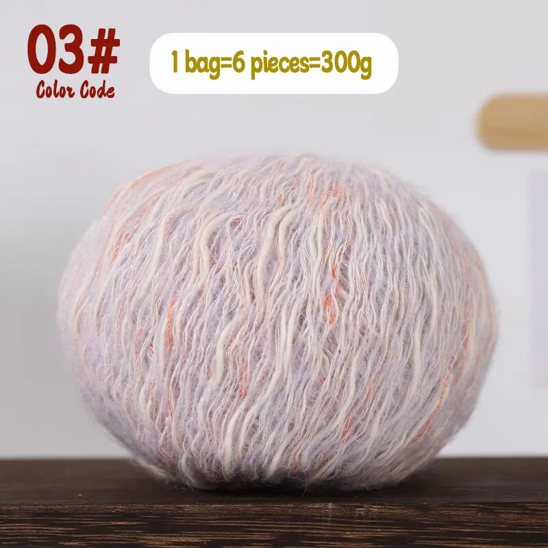 300g Eco-Friendly Bamboo Fiber Yarn for Hand Knitting and Crochet Fashion Projects, Thick and Thin Texture for Sweaters, Scarves, Hats, Shawls and More