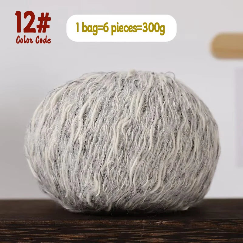 300g Eco-Friendly Bamboo Fiber Yarn for Hand Knitting and Crochet Fashion Projects, Thick and Thin Texture for Sweaters, Scarves, Hats, Shawls and More