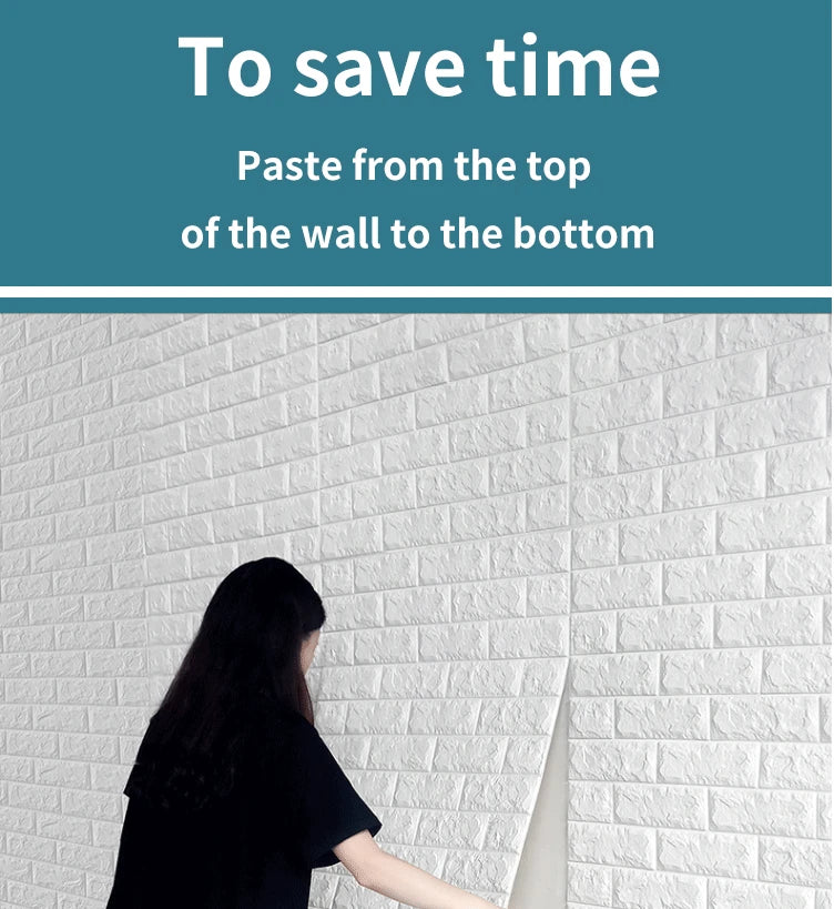 70cm*2m 3D Soft Foam Brick Wallpaper Roll Self Adhesive Decor