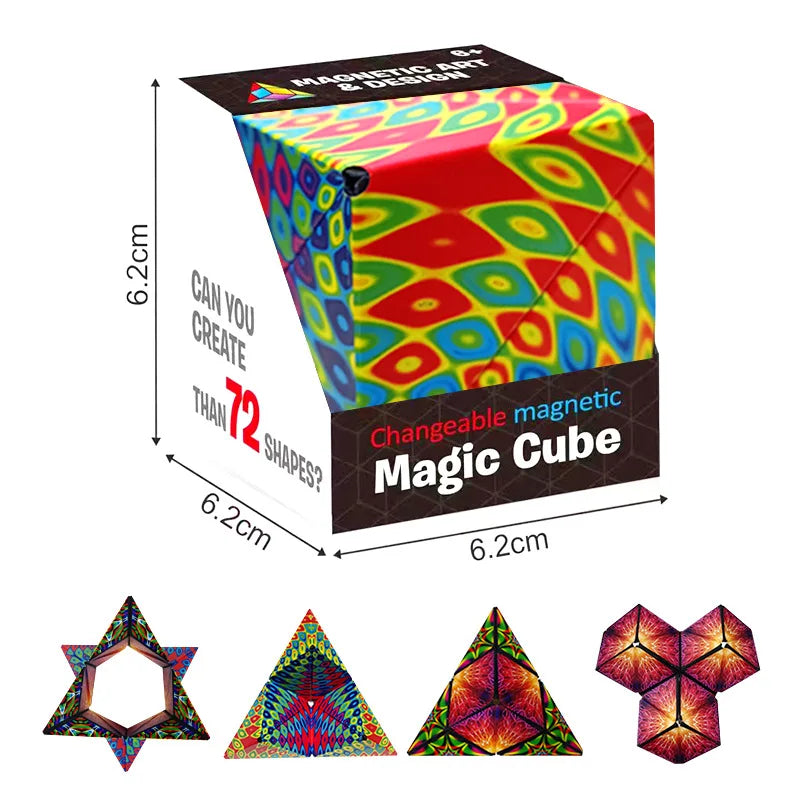 Variety Geometric Changeable Magnetic Magic Cube Fidget Stress Reliever