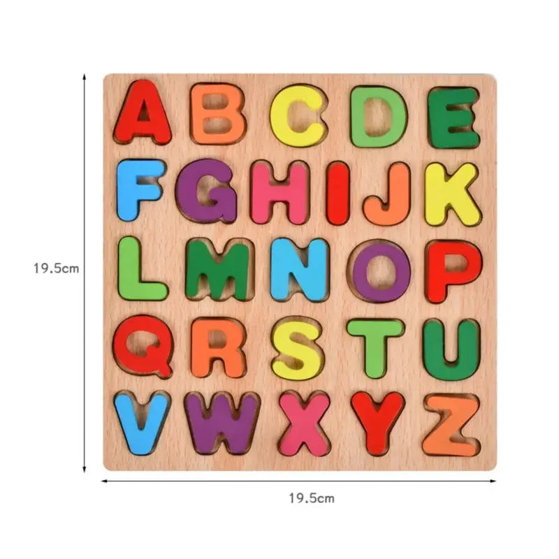 Colorful Alphabet Number Wooden Puzzles for Kids Educational Game