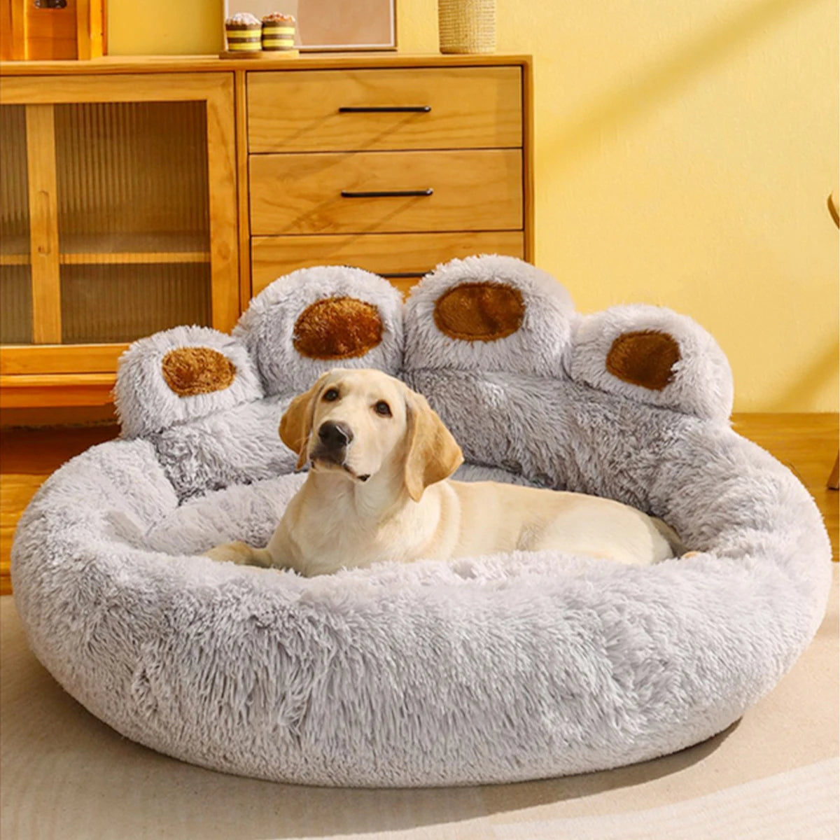 Fluffy Large Dog Bed for Pets Cozy Soft Sofa Basket Mat for Dogs and Cats Plush Kennel Blanket Accessories