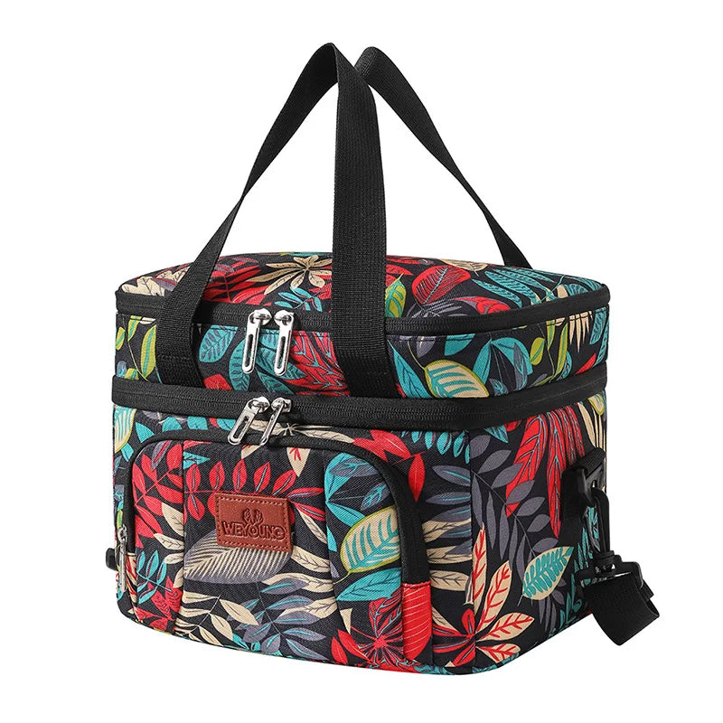 Multifunctional Double Layers Tote Cooler Lunch Bag β Large Capacity for Travel and Picnic
