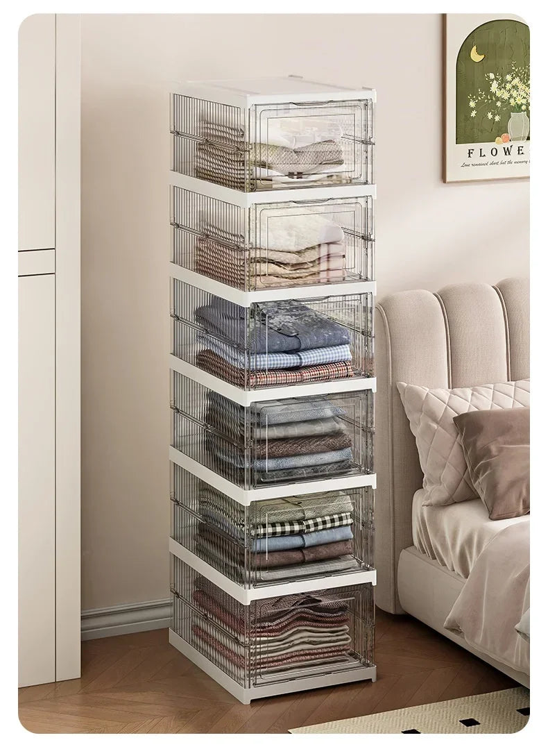 Dustproof 6 Layers Foldable Shoe Box Stackable Organizer
