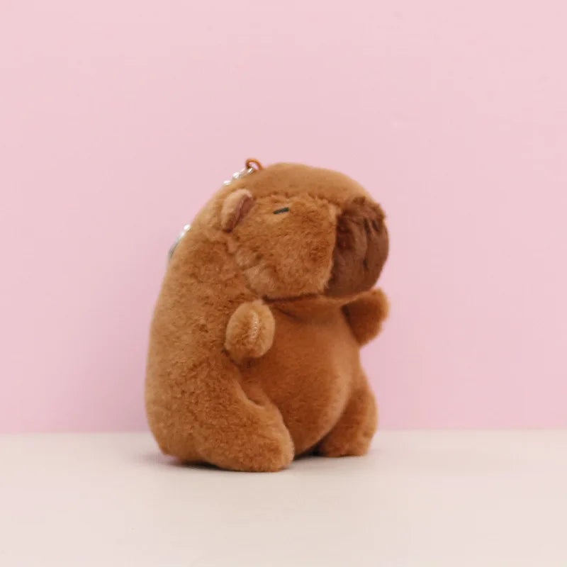 Strawberry Hat Capybara Plush Toy Keychain and Backpack Pendant