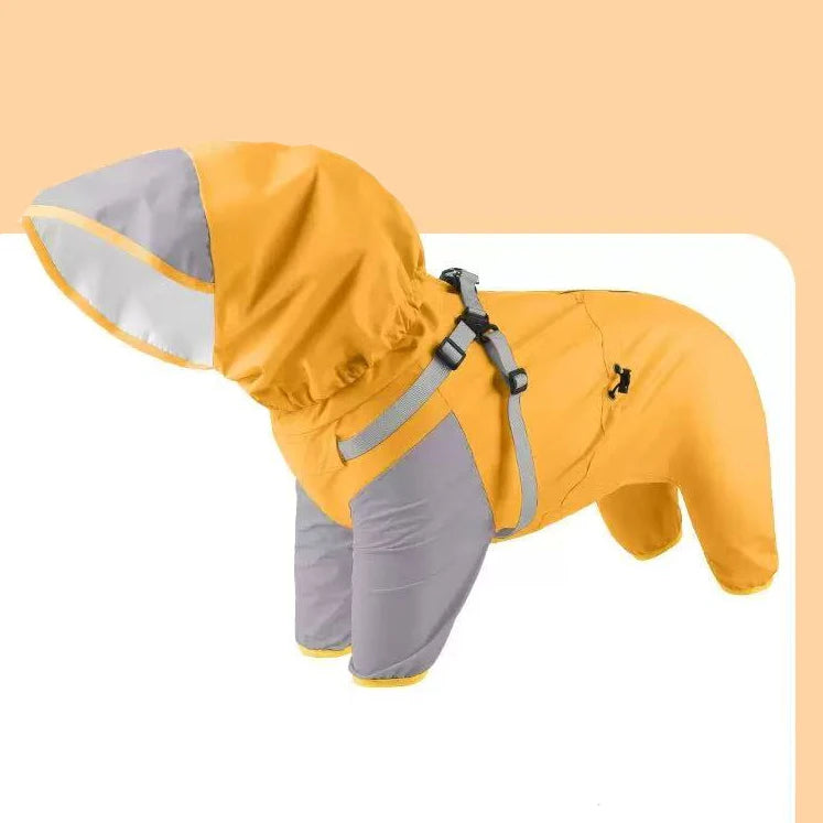 Pet Dog Waterproof Coat Puppy Hooded Jacket for Rainy Day Outdoor Dog Raincoat Reflective Clothes for Small Medium Large Dogs