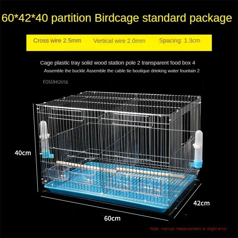 Garden Outdoor Portable Cage Thick Iron Birdcage Large Electroplating Starling Breeding Cage Budgie Bird Cage Bird Accessories W