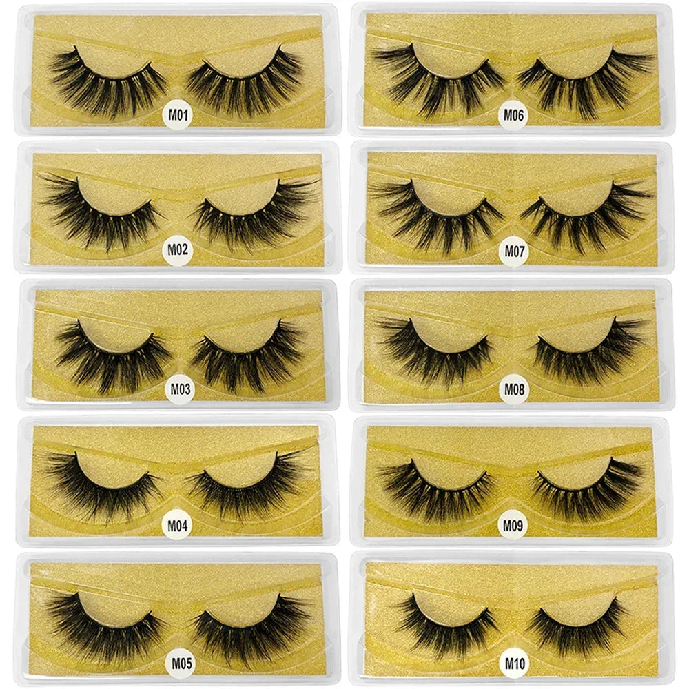 30 Pairs 3D Mink Eyelashes Natural Volume False Lashes Thick and Lightweight Makeup Wholesale