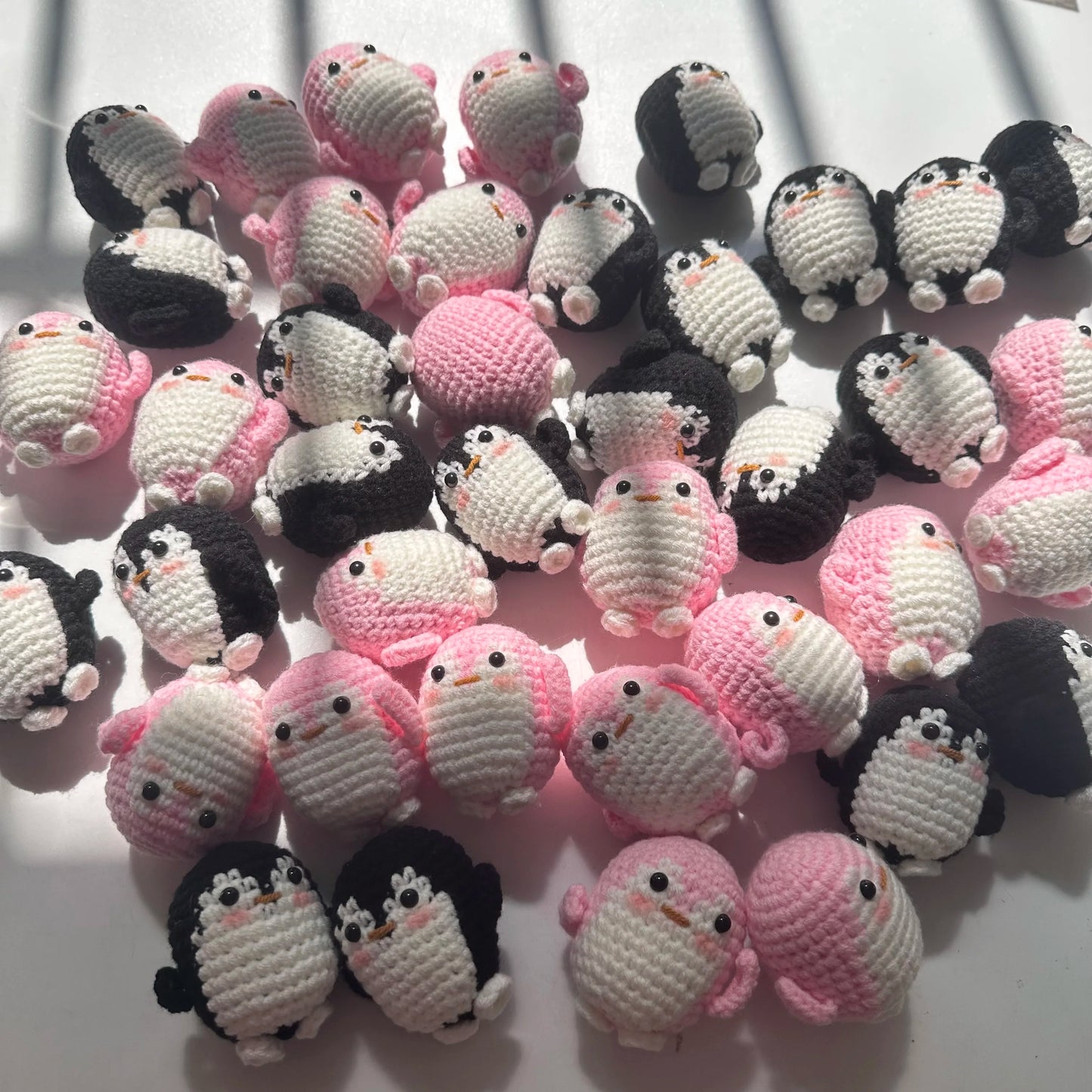 Handmade Cute Cotton Wool Penguin Doll Crochet Keychain