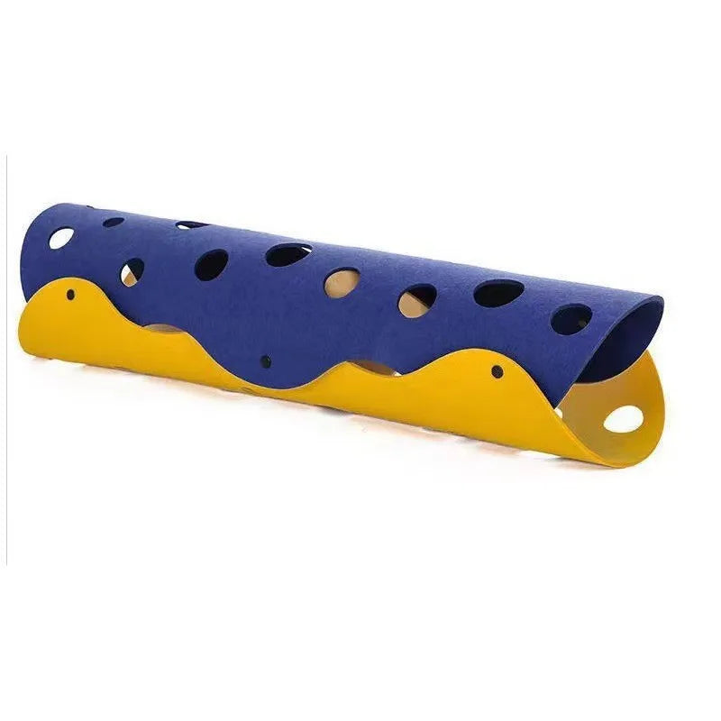 Splicing Cat Toy Felt Pom Nest Deformable Kitten Tunnel Collapsible Tube House Tunnel Interactive Pet Pusscat Security Sense