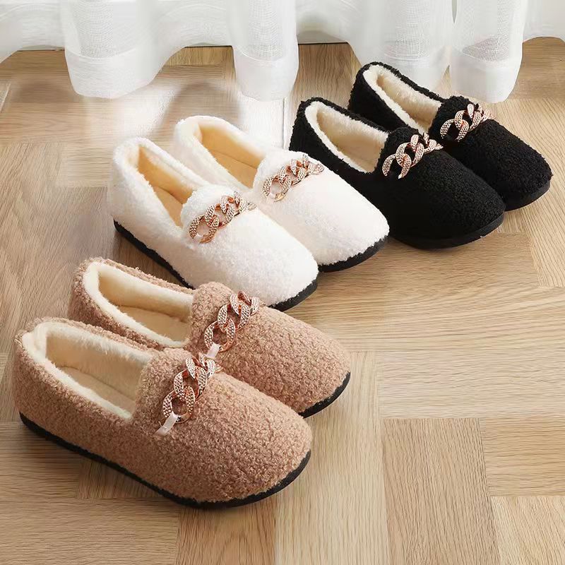 Womens Slippers Warm Plush Lining Slip On Moccassins 2023