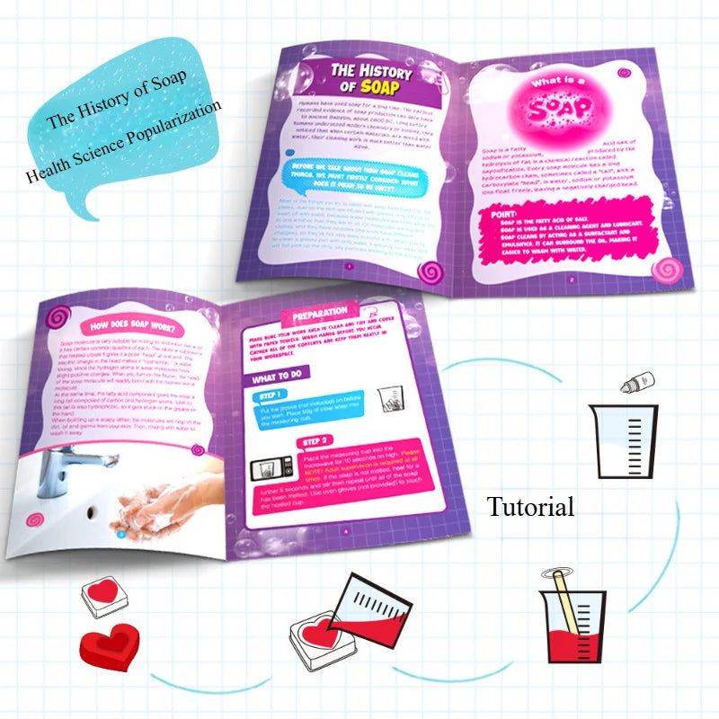 Children Magic Science Experiment Kit Handmade DIY Soap Educational STEAM Toy for Ages 6 to 12 Perfect Gift for Kids