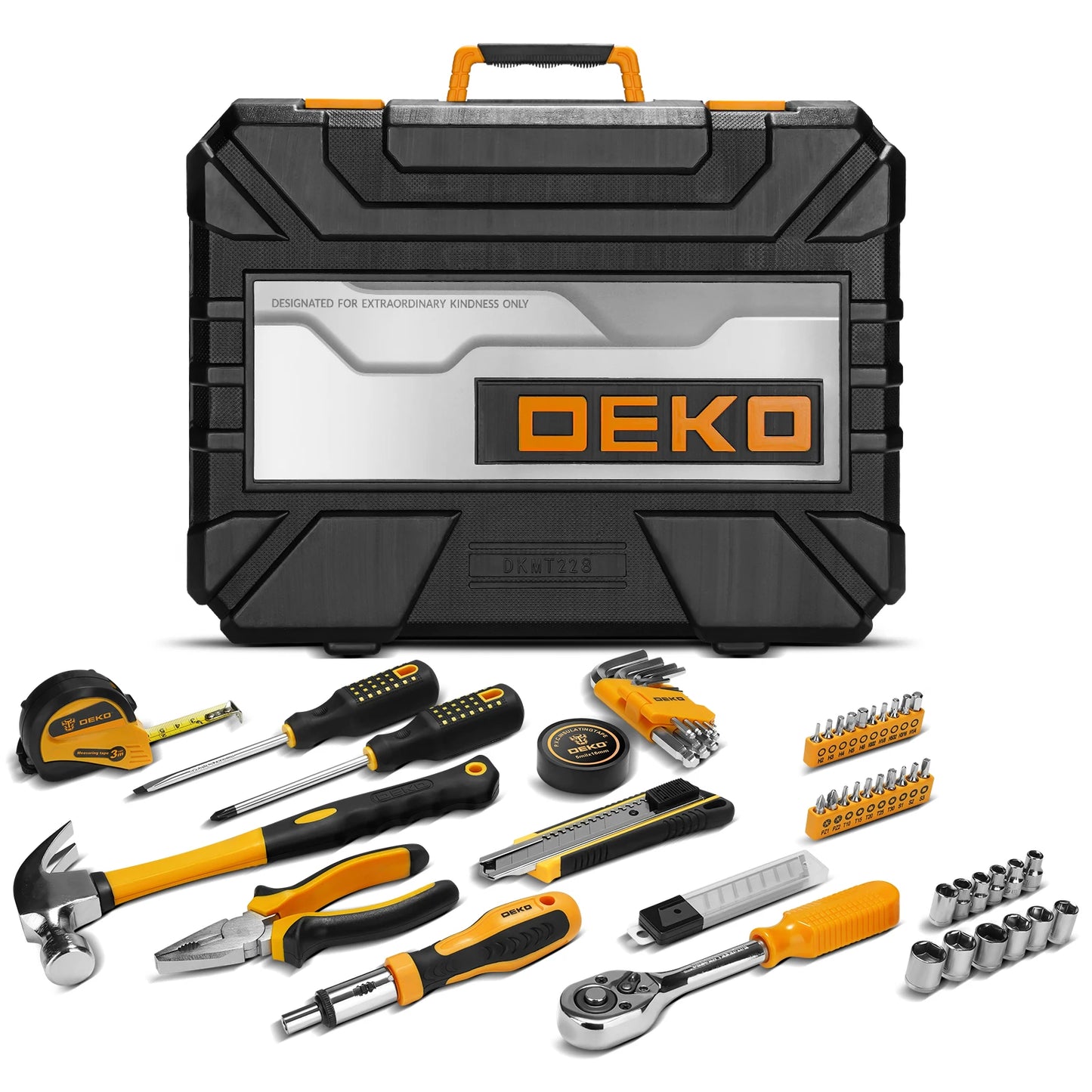 DEKO 228Pcs Socket Wrench Tool Set with Storage Case