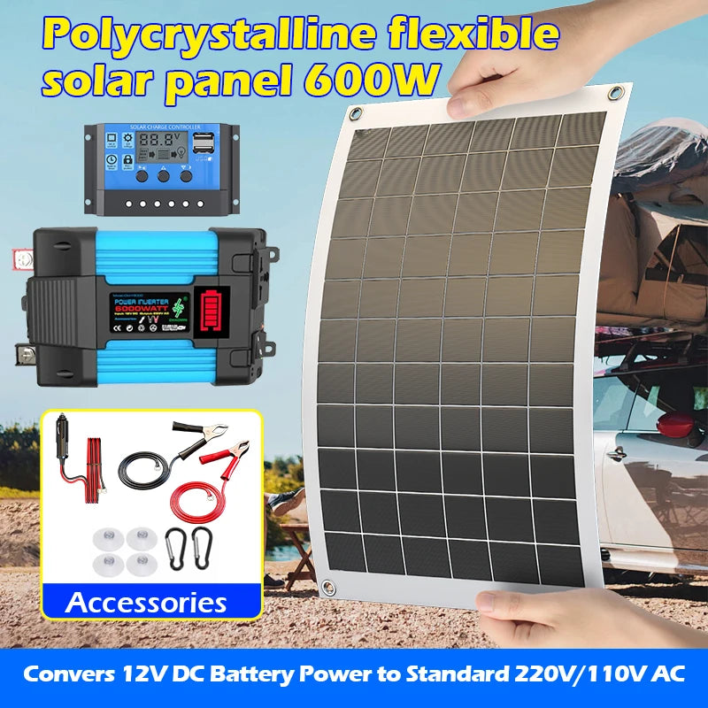 6000W Solar Inverter Kit with 600W Panel 12V Charging System