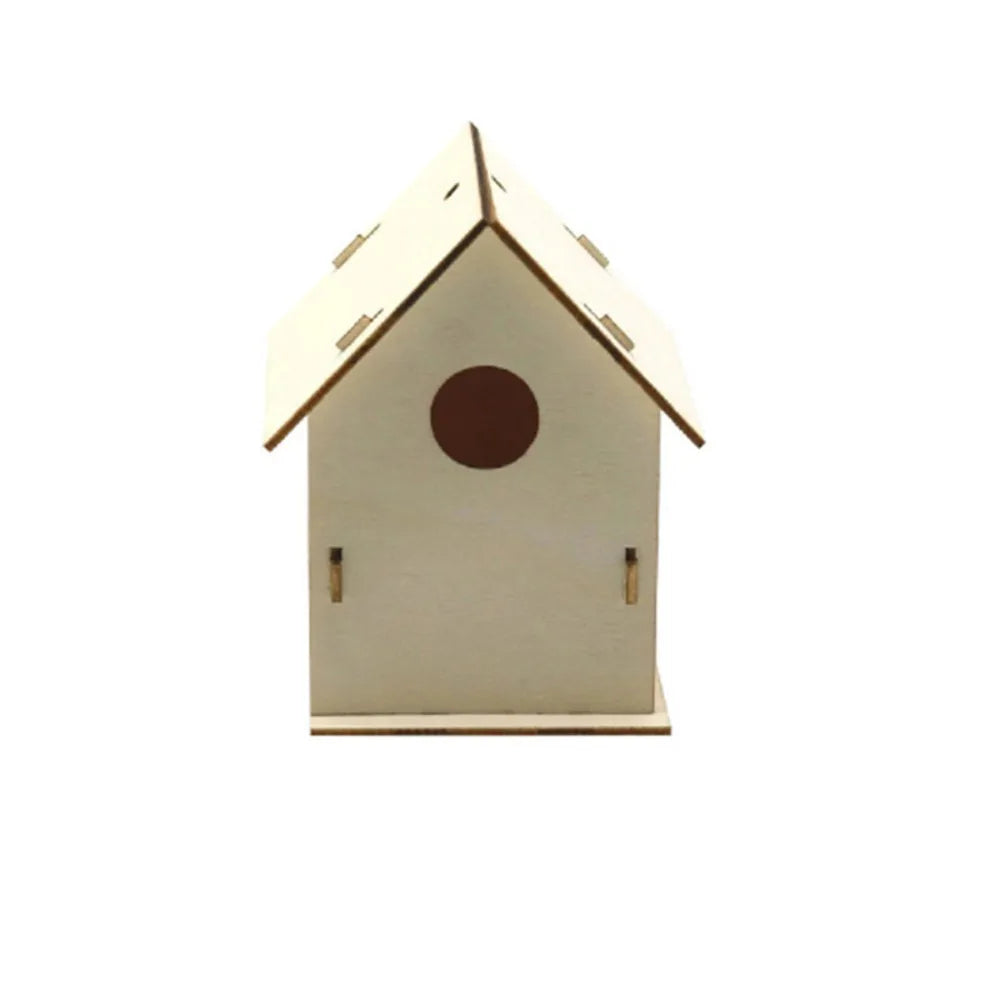 3pcs Pet Supplies Wooden Bird Nest Minimalist Cartoon Bird House Creative DIY Bird Feeder Children Toy