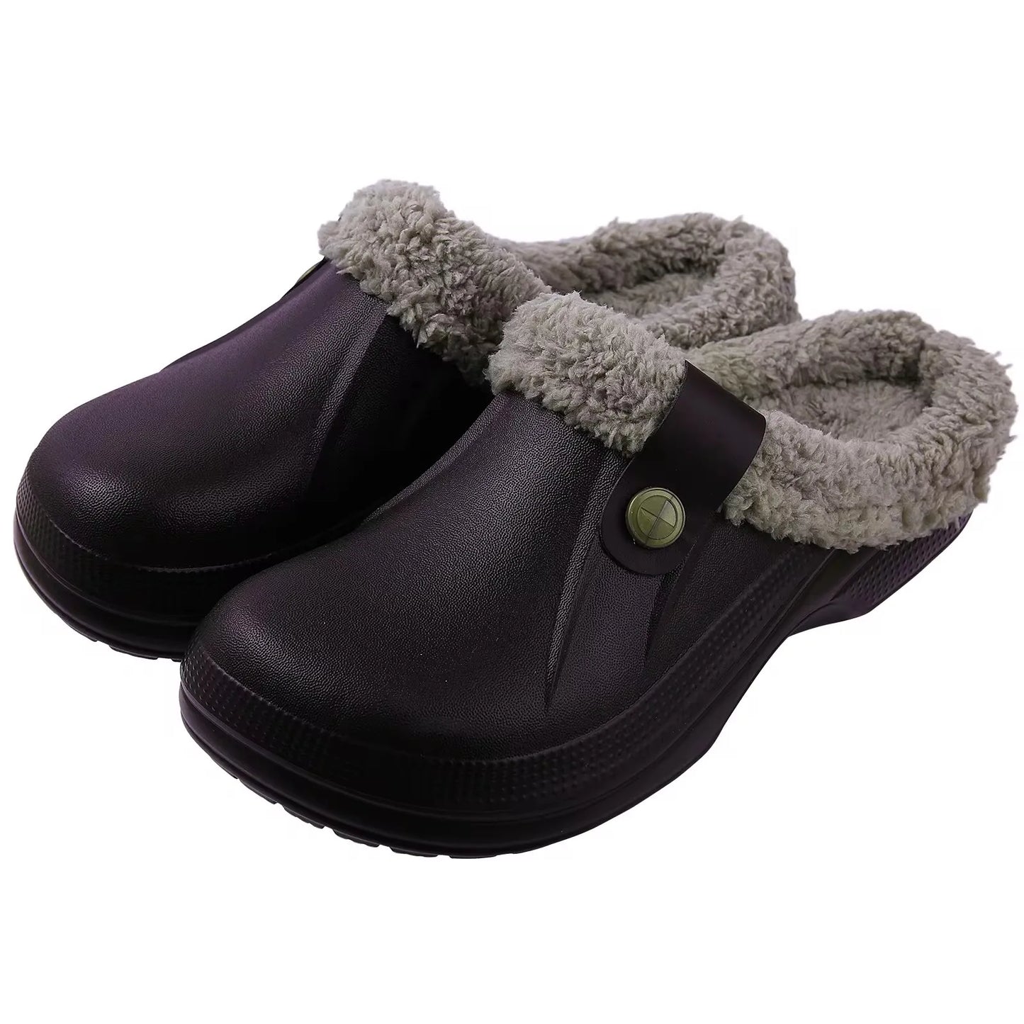 Crestar Women and Men Fur Lined Clogs Memory Foam Slippers