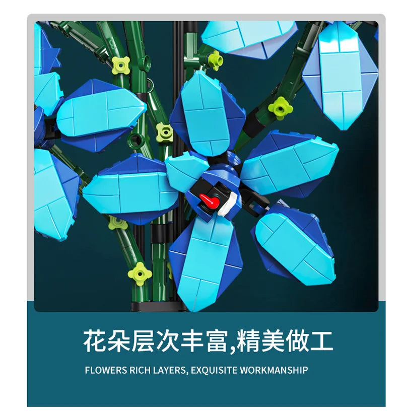 City Creativity Cymbidium Faberi Bonsai Potted Plant Building Block Set for Home Decoration and Kids Toys