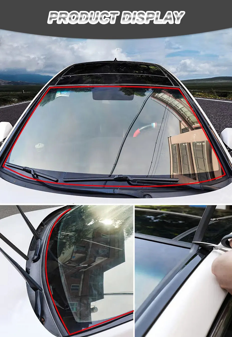 SEAMETAL Front Windshield Car Sealing Strip 2m Waterproof Edge Protector