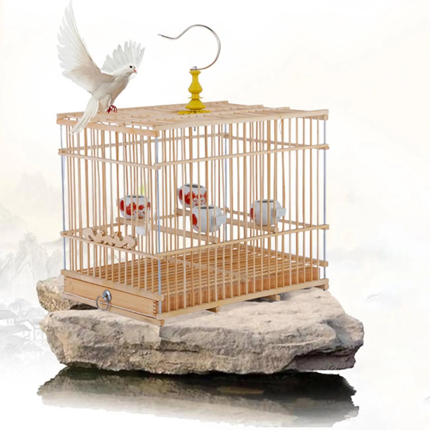 Bird Cage Birds Nest House with Food Cup Hanging Pet Supplies Parrot Stand Cage