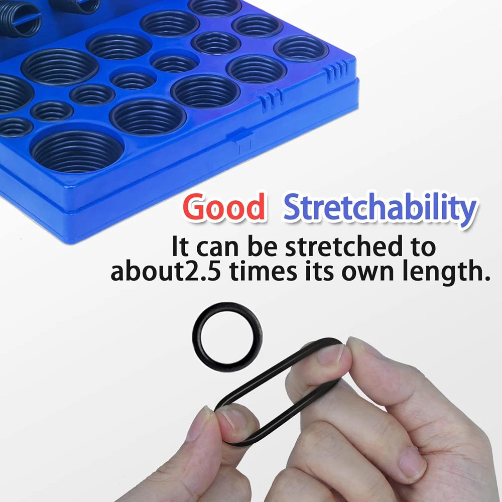 419PCS Universal O-Ring Assortment Set with 32 Sizes Nitrile Rubber Seals for Plumbing Automotive and Faucet Repairs