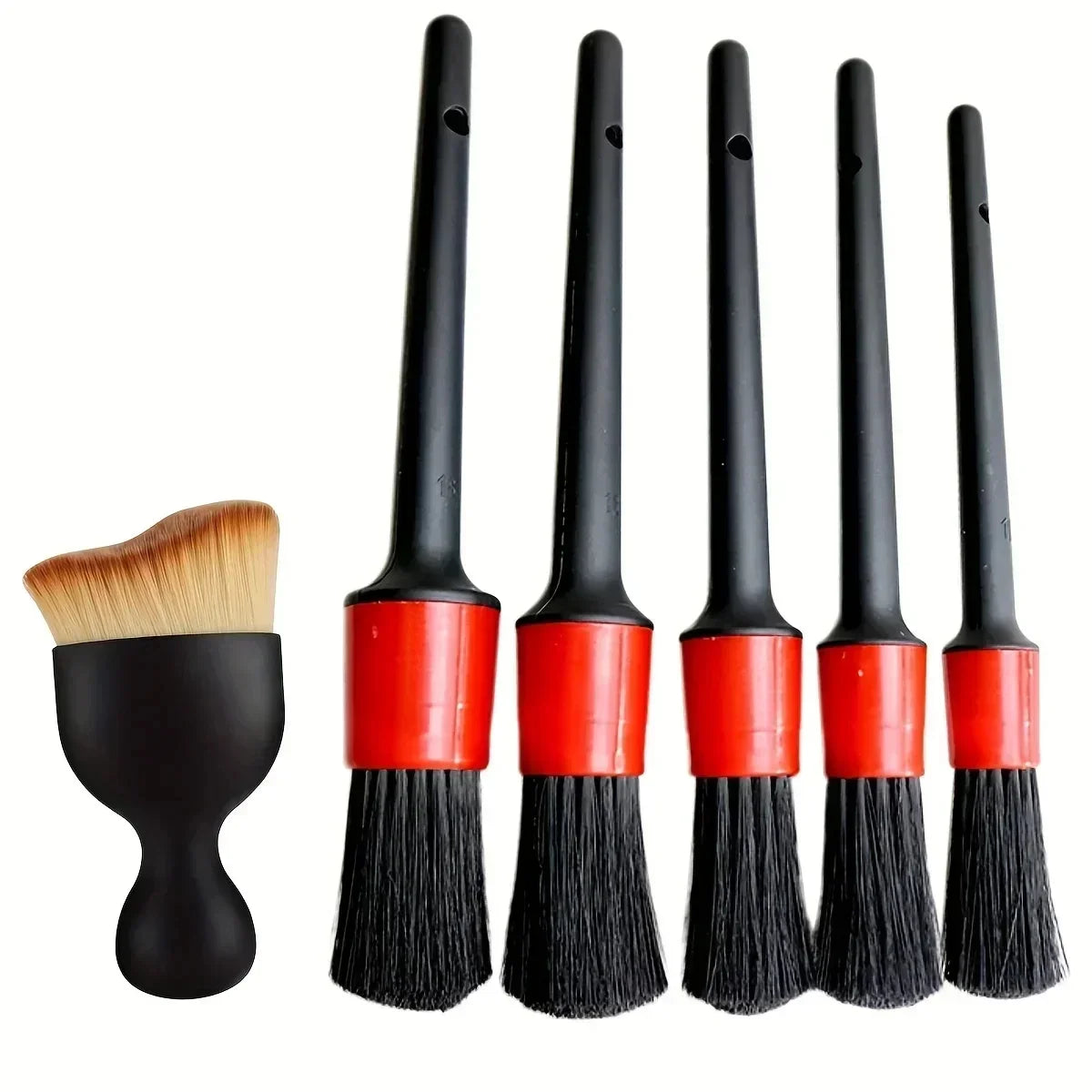 6Pcs Car Wash Care Detailing Brush Set for Wheels and Vents